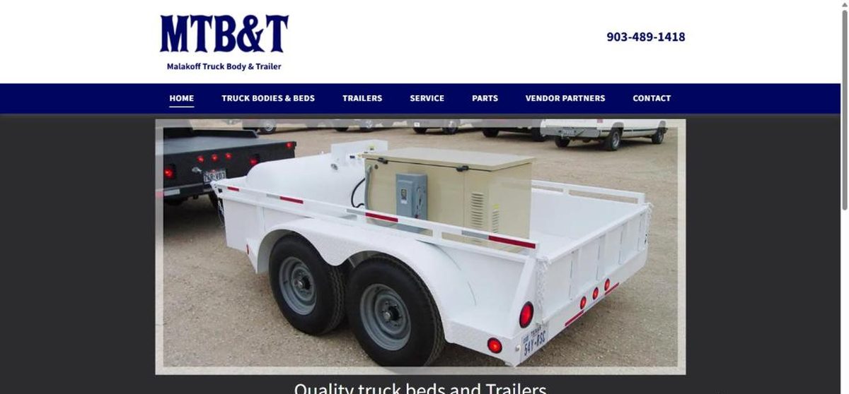 MTB&T - Malakoff Truck Body & Trailer website screenshot